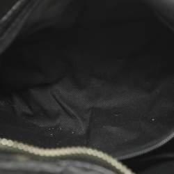 Pre Owned Dkny Black Canvas and Leather Studded Hobo