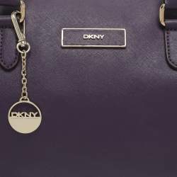 Pre Owned DKNY Purple Saffiano Leather Satchel