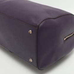 Pre Owned DKNY Purple Saffiano Leather Satchel