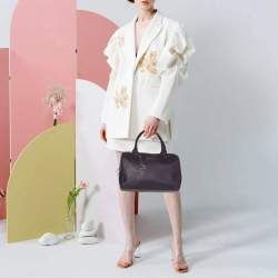 Pre Owned DKNY Purple Saffiano Leather Satchel