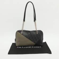 Pre Owned DKNY Black Signature Coated Canvas Chain Satchel