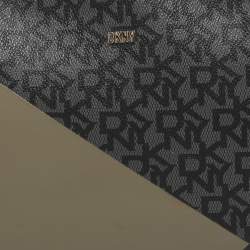 Pre Owned DKNY Black Signature Coated Canvas Chain Satchel