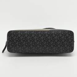 Pre Owned DKNY Black Signature Coated Canvas Chain Satchel