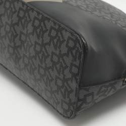 Pre Owned DKNY Black Signature Coated Canvas Chain Satchel