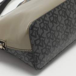 Pre Owned DKNY Black Signature Coated Canvas Chain Satchel