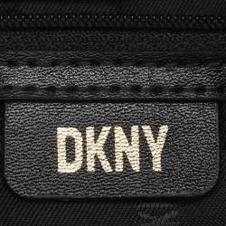 Pre Owned DKNY Black Signature Coated Canvas Chain Satchel