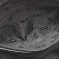 Pre Owned DKNY Black Signature Coated Canvas Chain Satchel