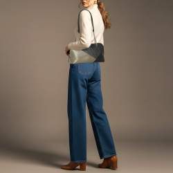 Pre Owned DKNY Black Signature Coated Canvas Chain Satchel