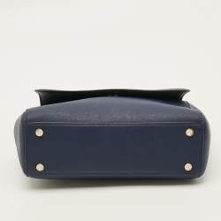 Pre Owned DKNY Blue Saffiano Leather Top Handle Bag