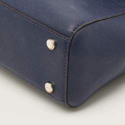 Pre Owned DKNY Blue Saffiano Leather Top Handle Bag