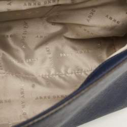 Pre Owned DKNY Blue Saffiano Leather Top Handle Bag