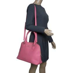 Pre Owned DKNY Pink Leather Dome Satchel