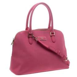 Pre Owned DKNY Pink Leather Dome Satchel