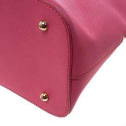 Pre Owned DKNY Pink Leather Dome Satchel