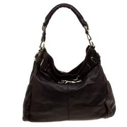 DKNY Dark Brown  Leather Hobo 