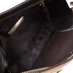 Pre Owned DKNY Beige/Copper Signature Canvas and Leather Shoulder Bag