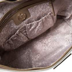 Pre Owned DKNY Silver Leather Zip Tote