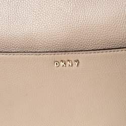 DKNY Beige Leather Zip Satchel