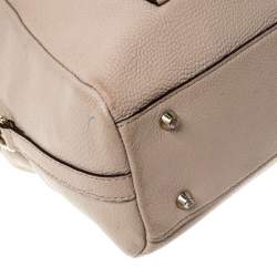 DKNY Beige Leather Zip Satchel