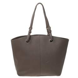 Pre Owned Dkny Dark Beige Leather Tote