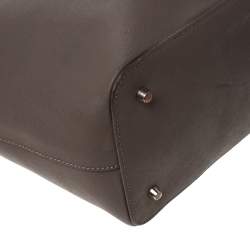 Pre Owned Dkny Dark Beige Leather Tote