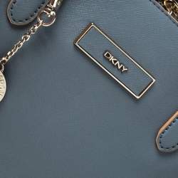 Pre Owned Dkny Ash Blue Leather Satchel