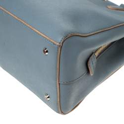 Pre Owned Dkny Ash Blue Leather Satchel