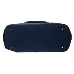 Pre Owned حقيبة يد دي كي أن واي جلد فاخر سوداء/ زرقاء