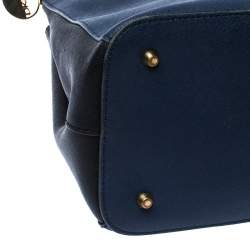 Pre Owned حقيبة يد دي كي أن واي جلد فاخر سوداء/ زرقاء