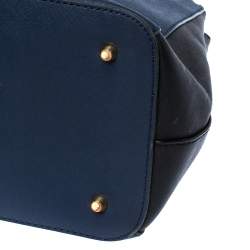 Pre Owned حقيبة يد دي كي أن واي جلد فاخر سوداء/ زرقاء