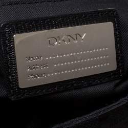 Dkny Black Monogram Canvas Flap Chain Shoulder Bag