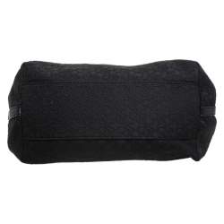 Pre Owned DKNY Black Monogram Fabric Zip Hobo