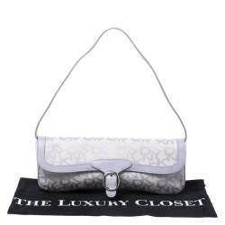 مملوكة مسبقًا Dkny Lilac Signature Fabric and Leather Buckle Flap Shoulder Bag