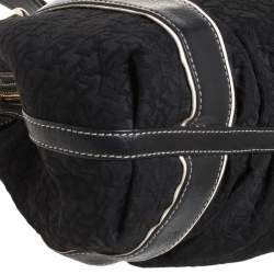 Pre Owned DKNY Black Monogram Fabric and Leather Tote