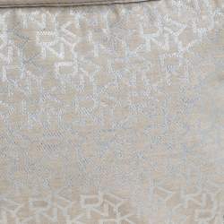 Dkny Ivory Signature Fabric and Leather Shoulder Bag