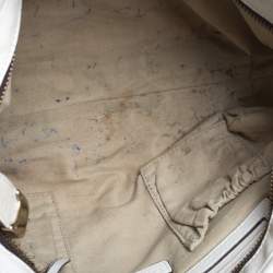 Dkny Ivory Signature Fabric and Leather Shoulder Bag