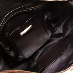 Pre Owned DKNY Beige/Tan Signature Canvas and Leather Satchel