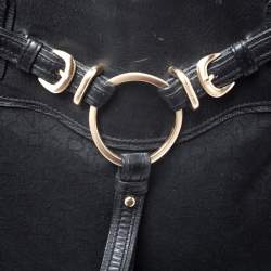 Pre Owned DKNY Black Signature Canvas and Leather Shoulder Bag