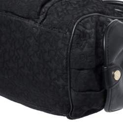 Pre Owned DKNY Black Signature Canvas and Leather Satchel