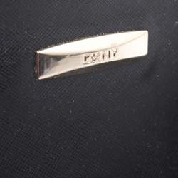 Pre Owned DKNY Black Signature Canvas and Leather Satchel