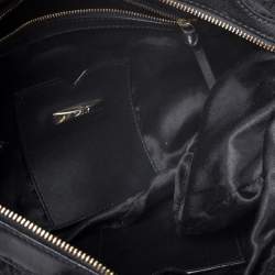 Pre Owned DKNY Black Signature Canvas and Leather Satchel
