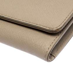 Pre Owned DKNY Beige Leather Wallet On Chain