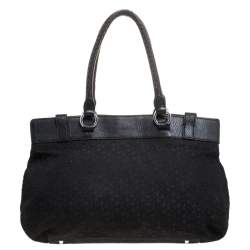 Pre Owned DKNY Black Signature Canvas and Leather Tote
