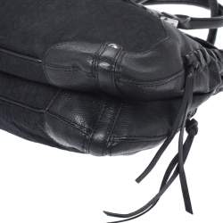 Pre Owned DKNY Black Signature Canvas and Leather Shoulder Bag