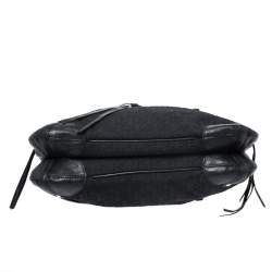 Pre Owned DKNY Black Signature Canvas and Leather Shoulder Bag