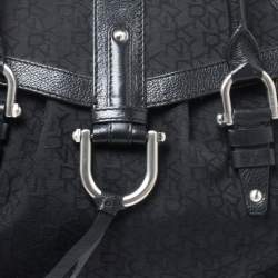 Pre Owned DKNY Black Signature Canvas and Leather Shoulder Bag