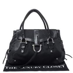 Pre Owned DKNY Black Signature Canvas and Leather Shoulder Bag
