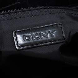 Pre Owned DKNY Black Signature Canvas and Leather Satchel