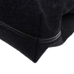 Pre Owned DKNY Black Signature Canvas and Leather Satchel