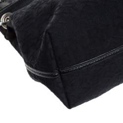 Pre Owned DKNY Black Signature Canvas and Leather Satchel